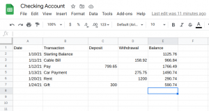 Read more about the article Google Sheets Running Balance